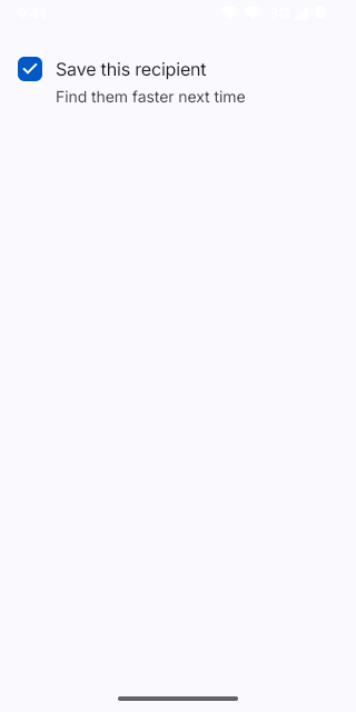 Checkbox on Pixel (Android emulator)