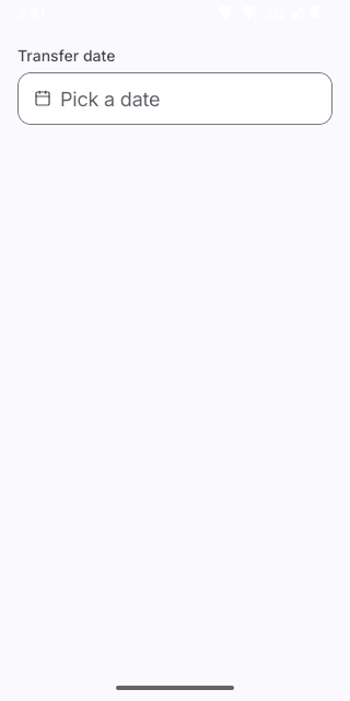 Date Picker on Pixel (Android emulator)