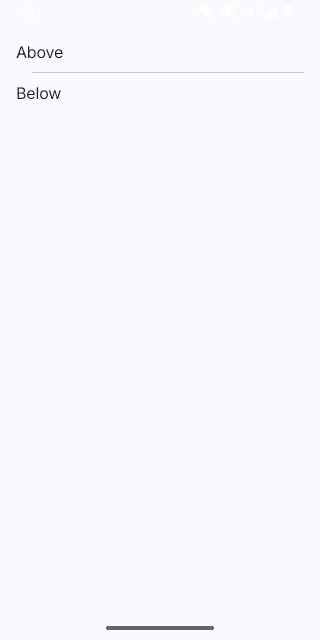 Separator on Pixel (Android emulator)