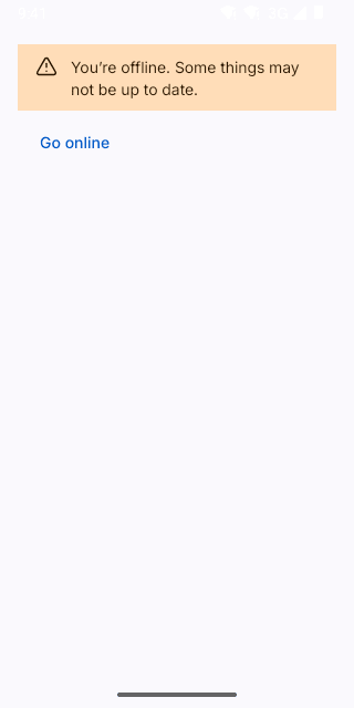Offline Banner on Pixel (Android emulator)