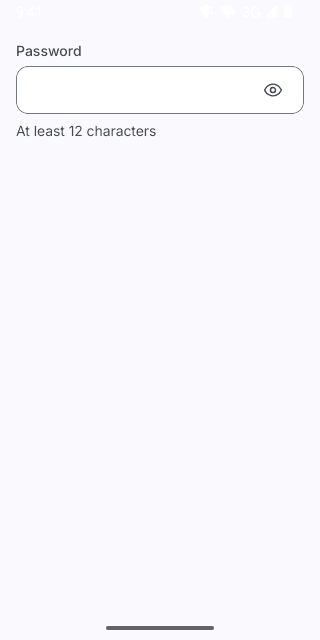 Password Input on Pixel (Android emulator)