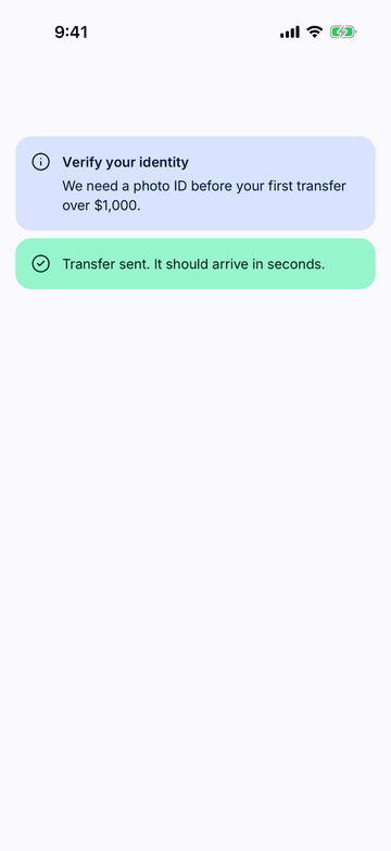 Alert on iPhone (iOS simulator)