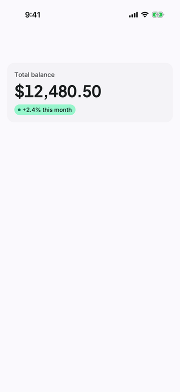Card on iPhone (iOS simulator)