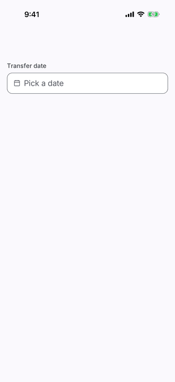 Date Picker on iPhone (iOS simulator)