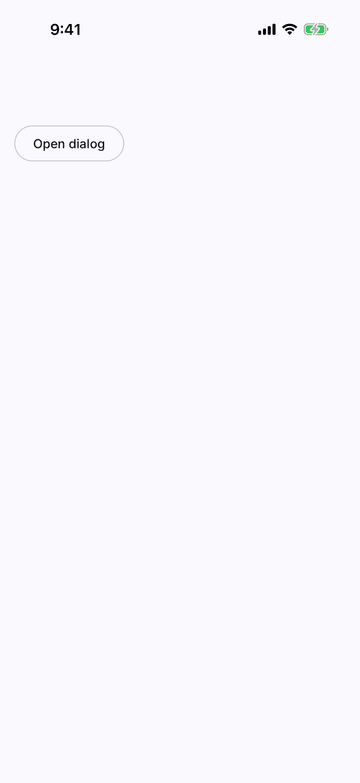 Dialog on iPhone (iOS simulator)
