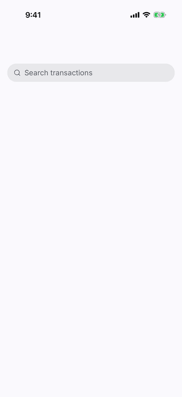 Search Input on iPhone (iOS simulator)