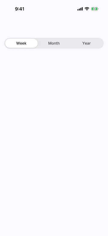 Segmented Control on iPhone (iOS simulator)