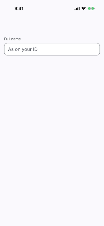 Input on iPhone (iOS simulator)
